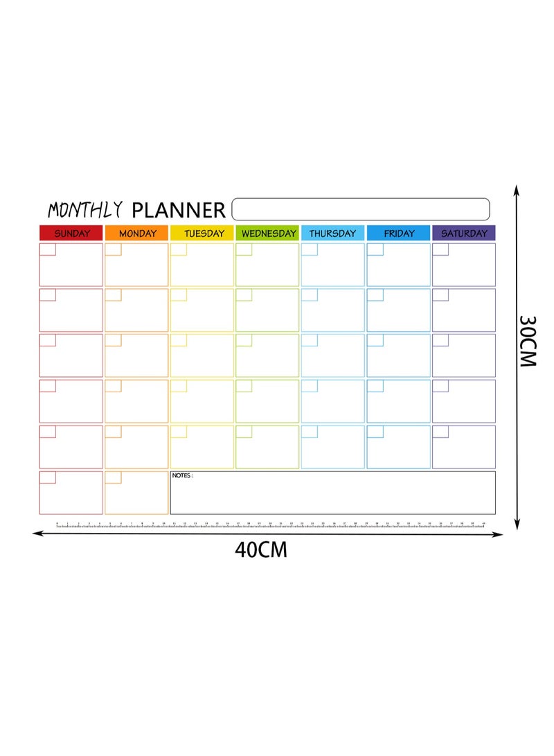 Colored Monthly Planner With White Background, Fridge Magnet, Strong Dry Erase Magnetic Planner, Monthly And Weekly Planner, Anti-Fouling Magnetic Whiteboard Calendar, Magnetic Calendar Message Board, Dry Erase Soft Whiteboard - Image 2